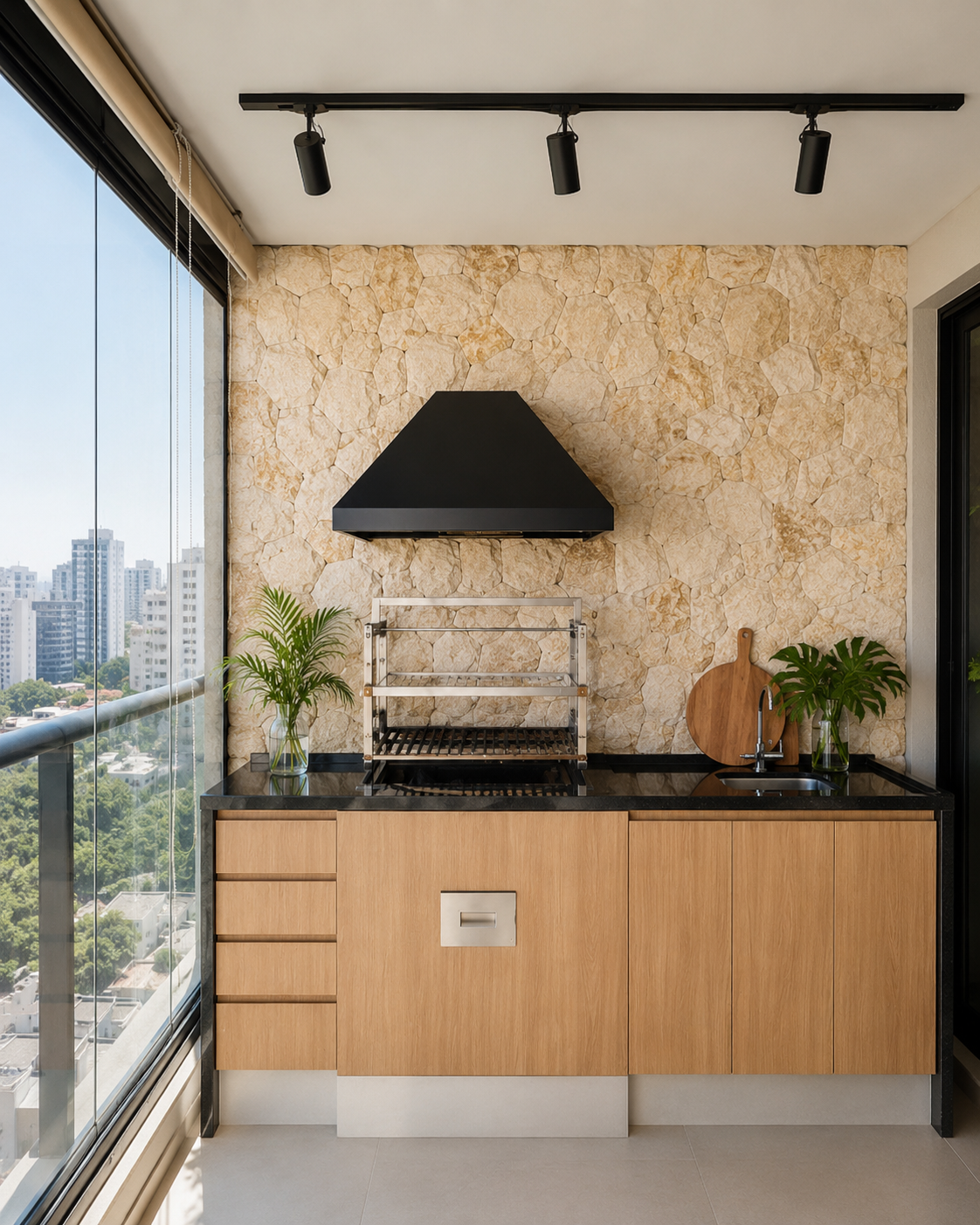 Área gourmet com Pedra Moledo